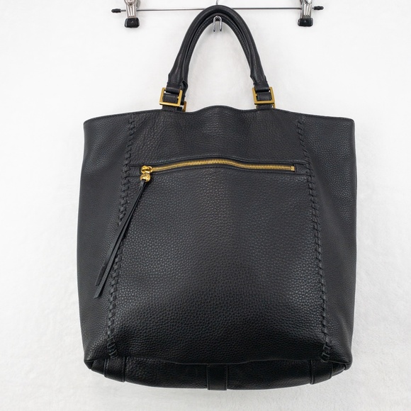 HOBO Bags Hobo Tote Black Leather Double Handle Bag Gold Hardware